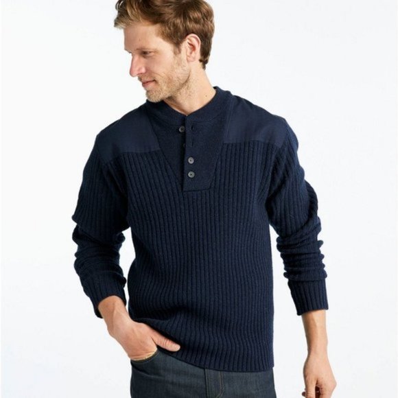 L.L. Bean Other - L.L. Bean Men's Commando Sweater Henley in Navy